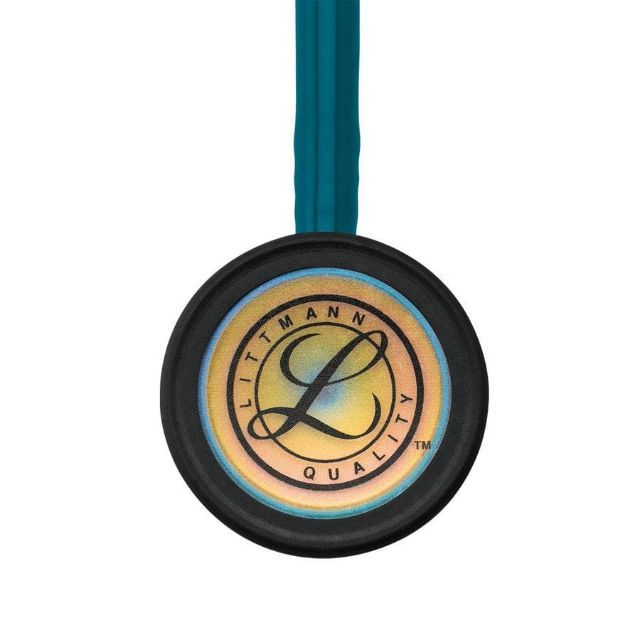 3M Littmann Classic III Monitoring Stethoscope (5807) - Rainbow Finish Chestpiece Caribbean Blue Tube