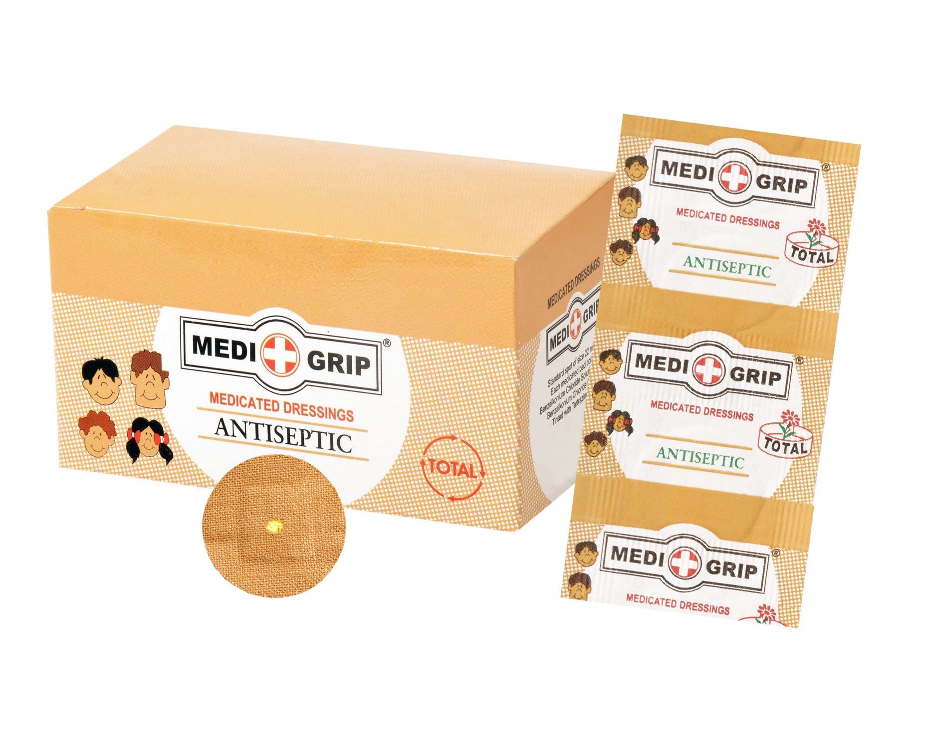 5 x  Medigrip Adhesive Spot Total Bandage - 25mm Round Paper Box ZOPB16 Pack of 100