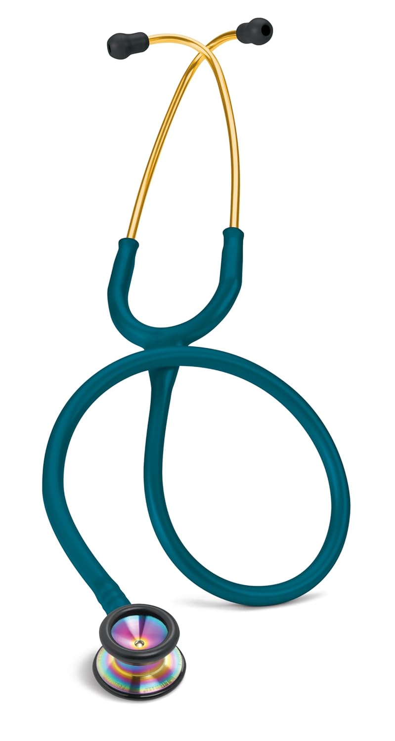 3M Littmann Classic II Paediatric Stethoscope (2153) - Rainbow Finish Chestpiece Caribbean Blue Tube