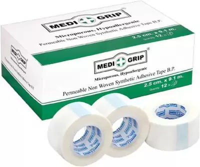 Medigrip Permeable Non woven Synthetic Adhesive B.P Paper Tape - 1.25cm x 9.1m Pack of 24 (NWT059)