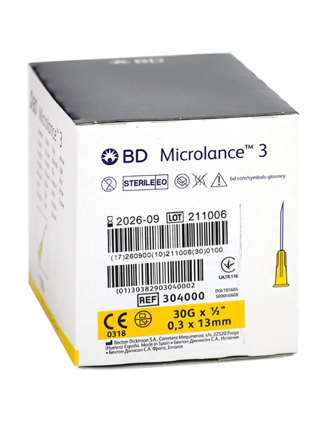 BD Microlance Hypodermic Needle 30G x 0.5Inch