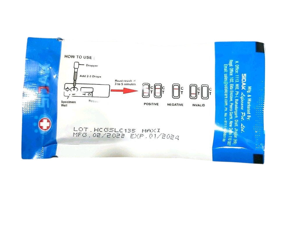 2 x  BRG Biomedicals Sidak Preg Clear Pregnancy Strip - Pack of 100 Tests