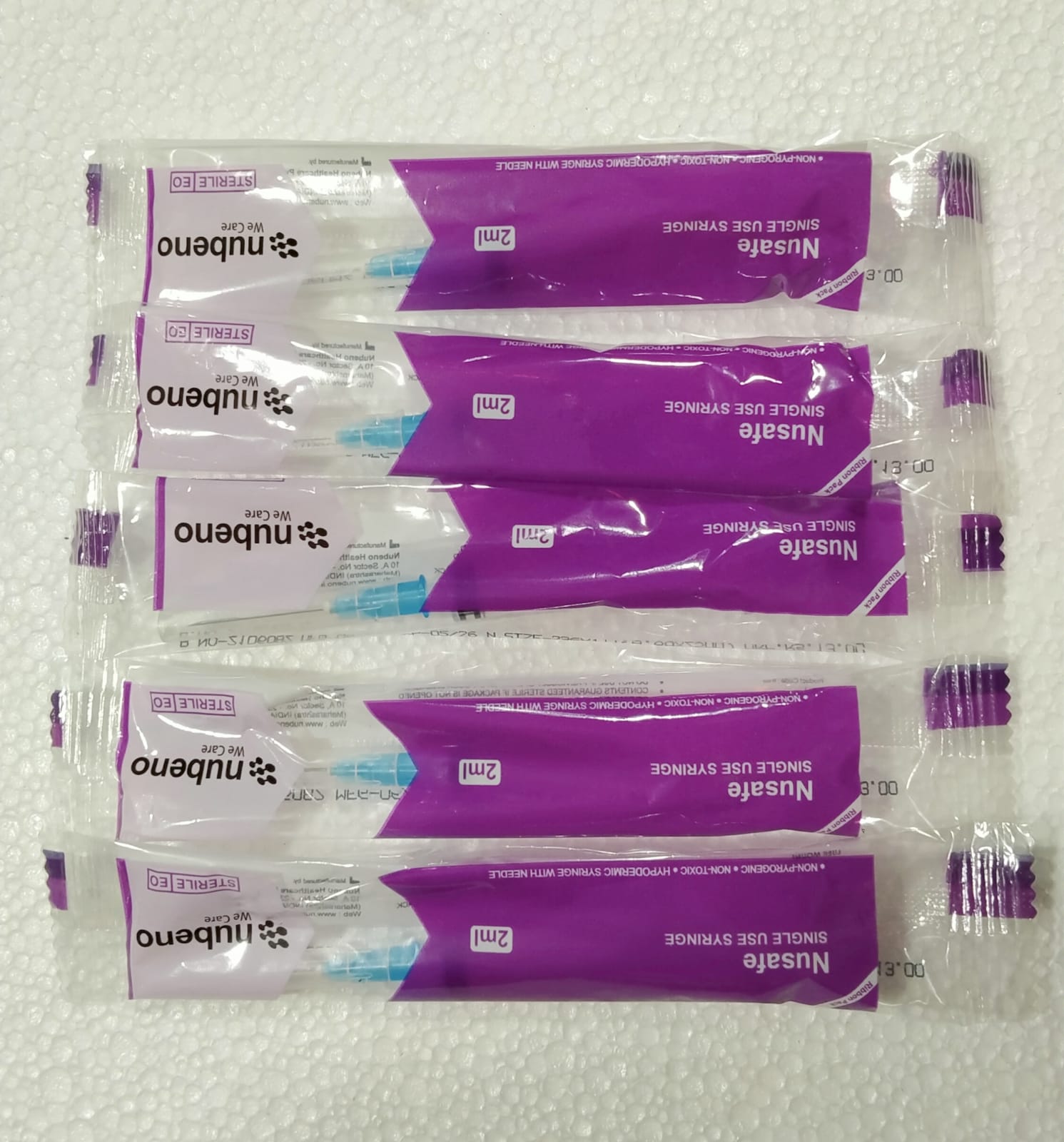 Nusafe Syringe with Needle - 2.5ml 24G x 1inch Pack of 100