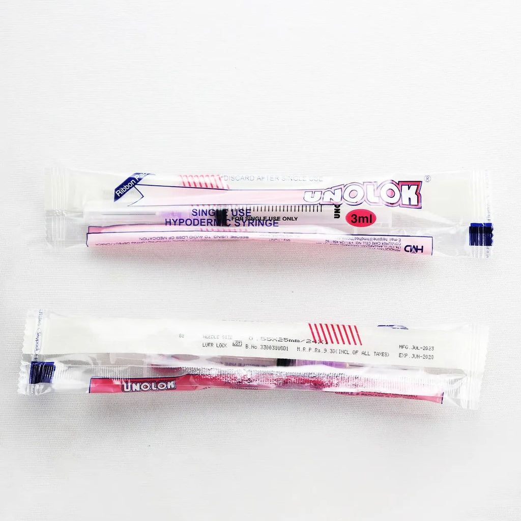 HMD Unolok 3ml Syringe with Needle - 23G X 1inch Pack of 100