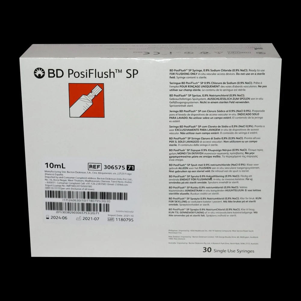 BD Posiflush SP Syringe - 10ml Pack of 30 (306575-71)