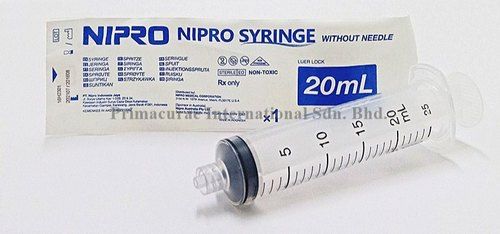 Nipro Leur Lock Syringe without needle - 20ml Pack of 100