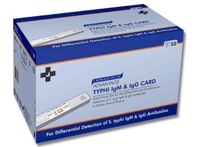 J.Mitra Advantage Typhi IgM & IgG Rapid Card - Pack of 50 Test