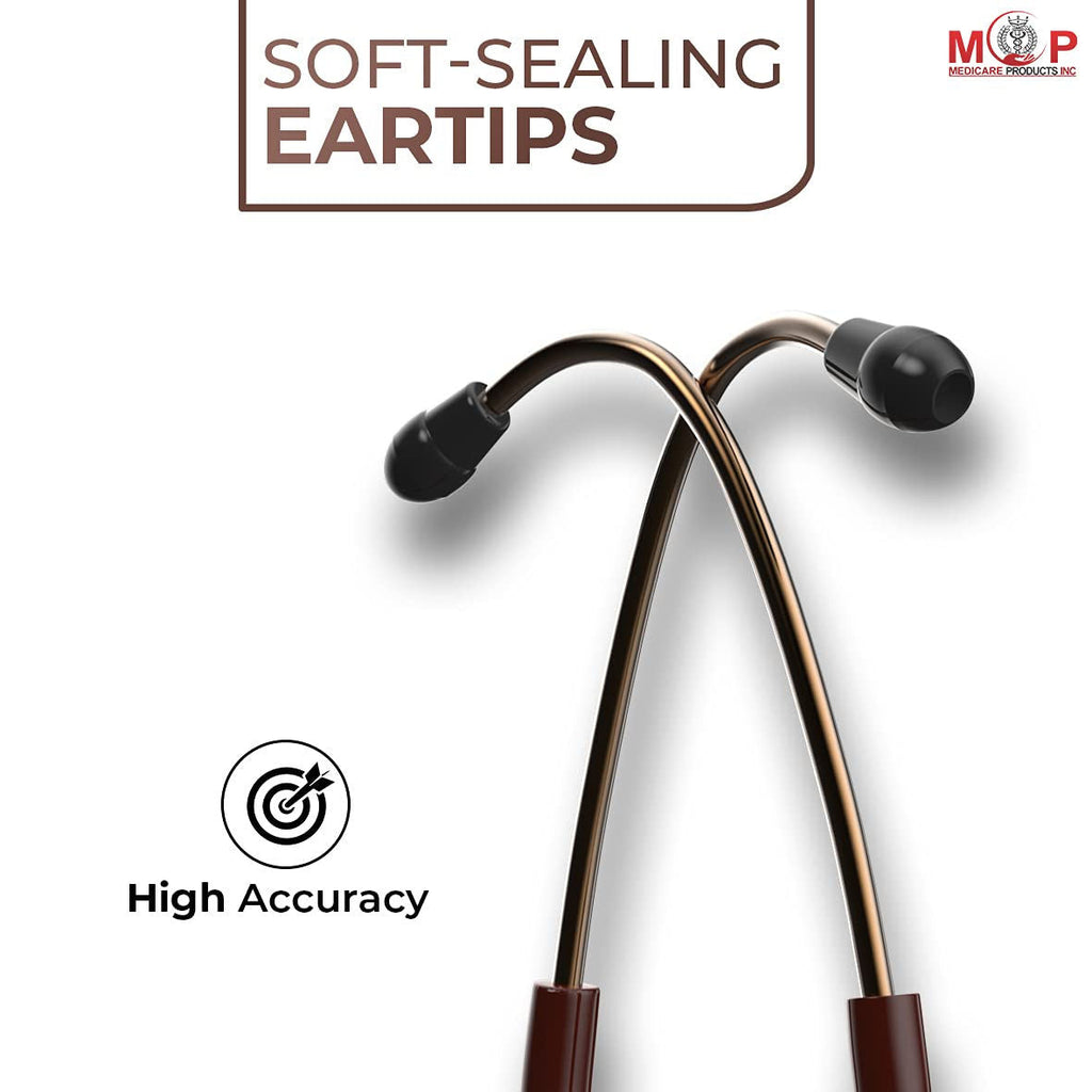 MCP Phoenix ST-PX01, Copper-Finish Chestpiece, Chocolate Tube Cardio 3 Monitoring Stethoscope (Dual Head)
