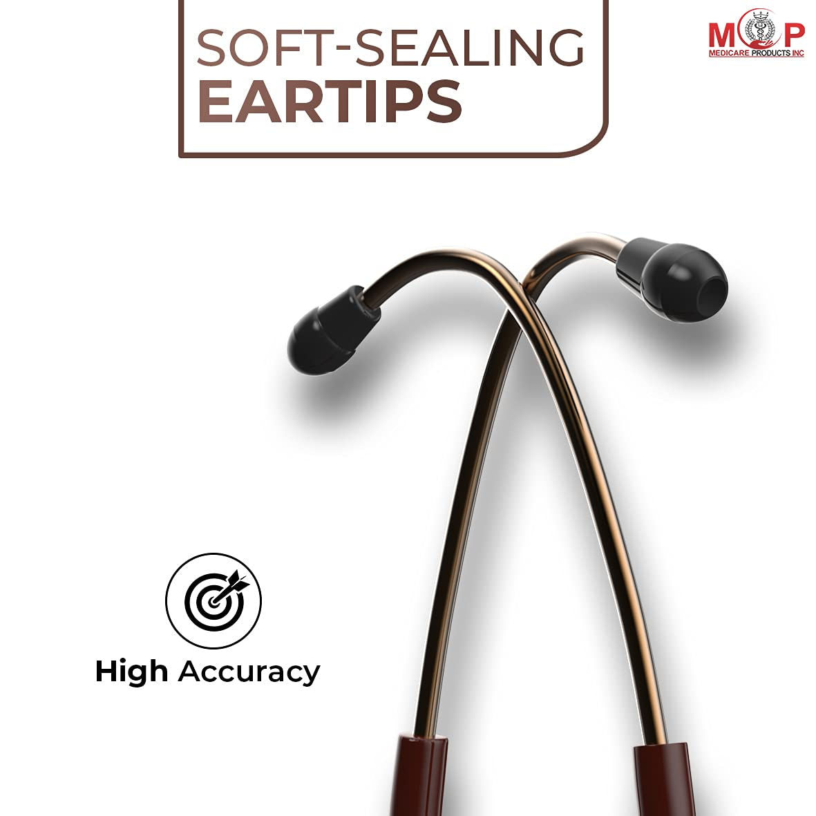 MCP Phoenix ST-PX01, Copper-Finish Chestpiece, Chocolate Tube Cardio 3 Monitoring Stethoscope (Dual Head)