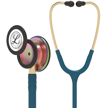 3M Littmann Classic III Monitoring Stethoscope (5807) - Rainbow Finish Chestpiece Caribbean Blue Tube