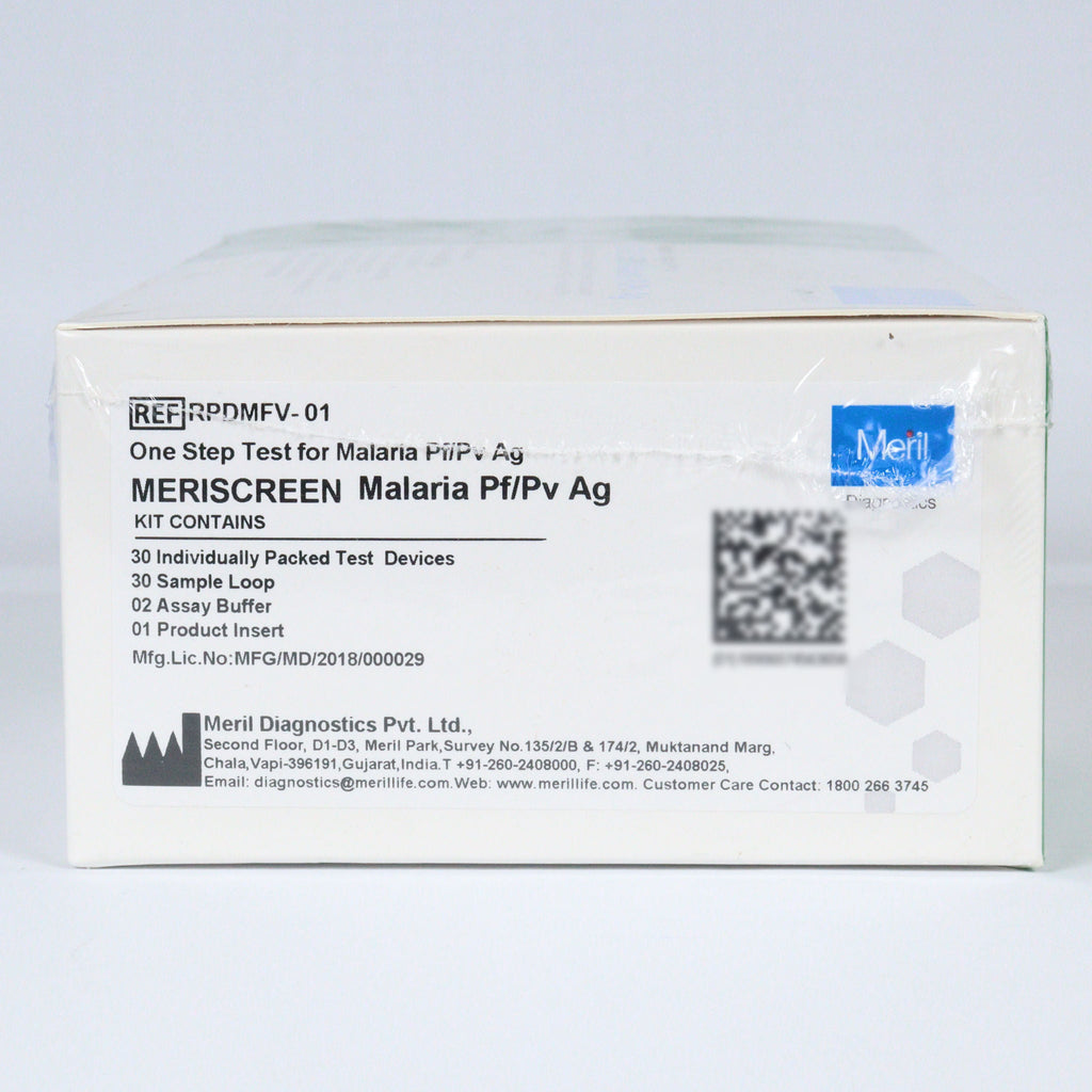 Meril Meriscreen Pf/PV Malaria Rapid Card - Pack of 30 Tests (RPDMFV-01)