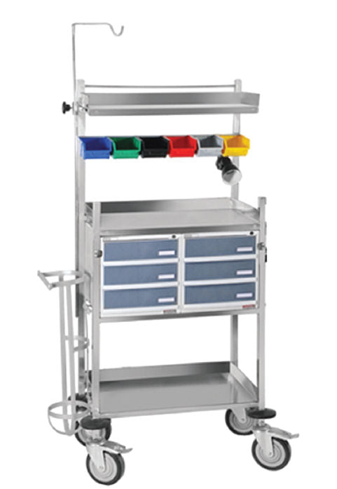 Elite Med India Crash Cart In Powder Coated Frame (SSPL549)