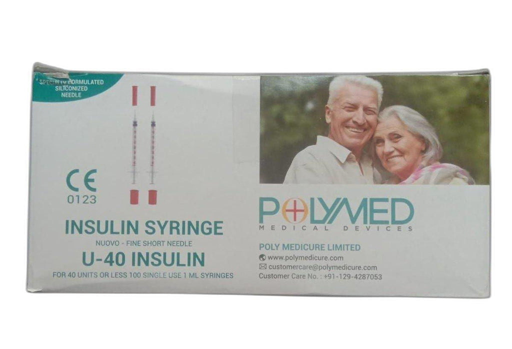 Polymed Insulin Syringe U40 Multi Pack 30G X 8mm Pack of 100 51112
