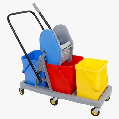 KC GREEN Mop Wringer Trolley GR809 Medical Three Bin