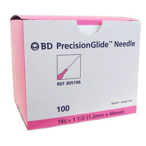 BD Precision Glide Hypodermic  Blood Collection Needle - 18G x 1.5Inch