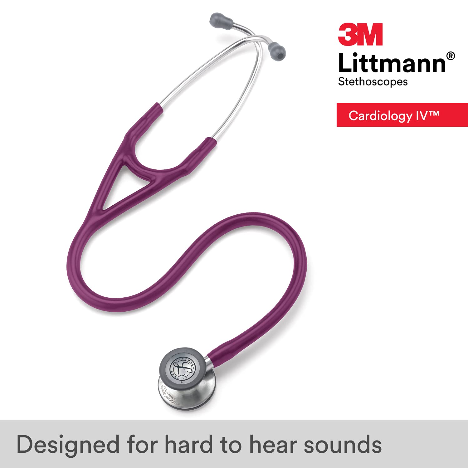 3M Littmann Cardiology IV Stethoscope (6156) - Standard Finish Chestpiece Plum Tube