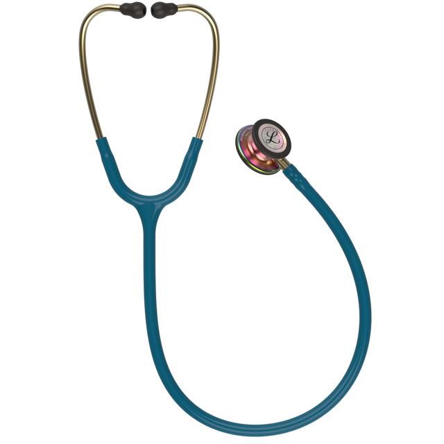 3M Littmann Classic III Monitoring Stethoscope (5807) - Rainbow Finish Chestpiece Caribbean Blue Tube