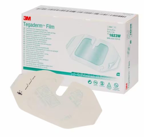 3M Tegaderm Film Dressing - With Border 6cm x 7cm Pack of 100 (1623W)
