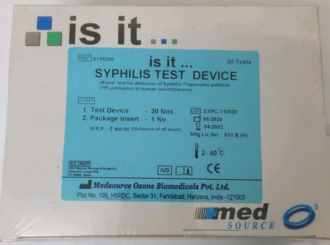 Med Source Is It Syphilis Device - Pack of 50 Tests