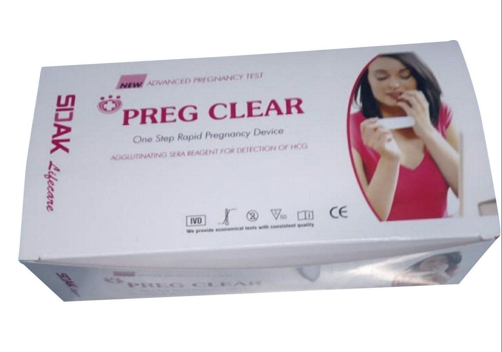 2 x  BRG Biomedicals Sidak Preg Clear Pregnancy Strip - Pack of 100 Tests