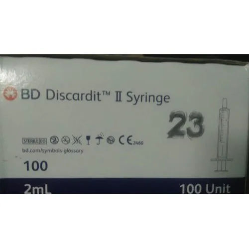 BD Discardit II 2ml Syringe Without Needle Pack of 100