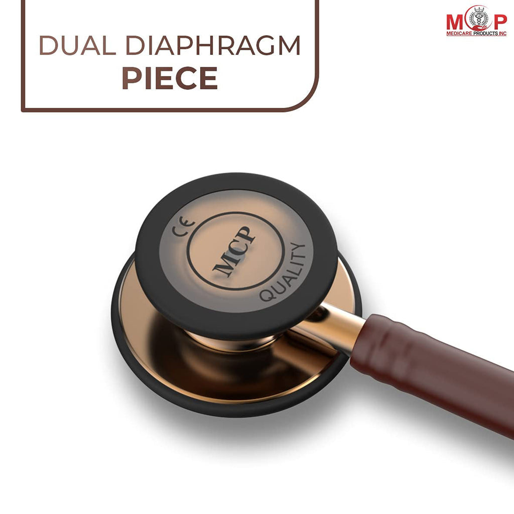 MCP Phoenix ST-PX01, Copper-Finish Chestpiece, Chocolate Tube Cardio 3 Monitoring Stethoscope (Dual Head)