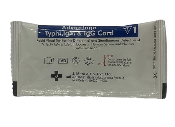 J.Mitra Advantage Typhi IgM & IgG Rapid Card - Pack of 50 Test