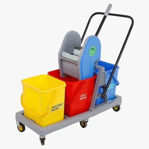 KC GREEN Mop Wringer Trolley GR809 Medical Three Bin