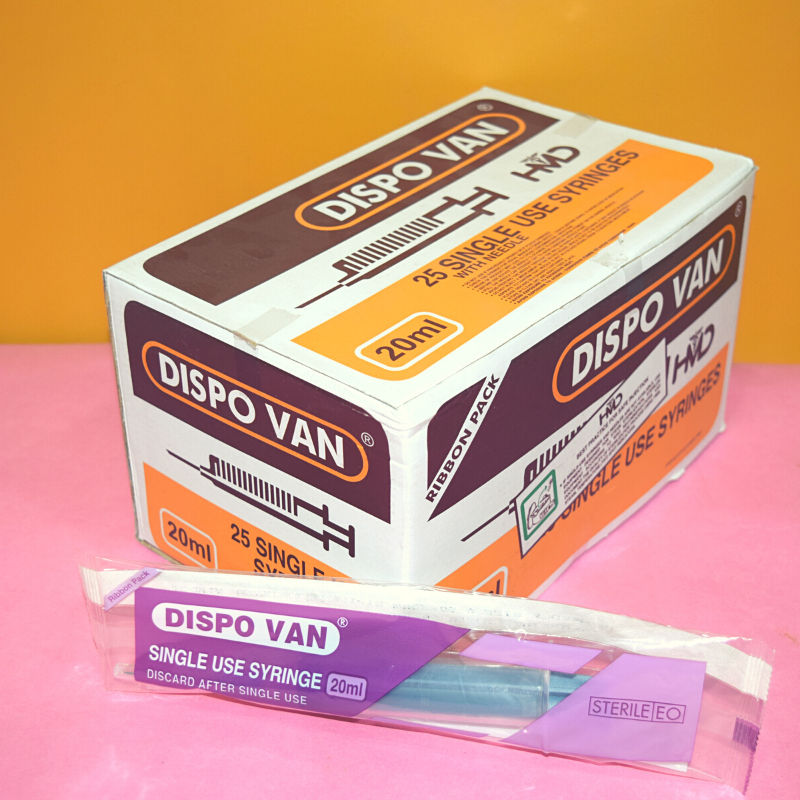HMD Dispovan 20ml  Syringe with Needle - 21G x 1.5Inch Pack of 25