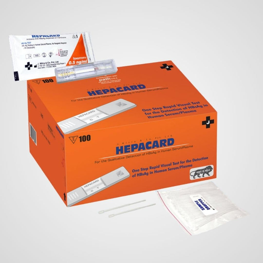 J. Mitra HBsAg Rapid Test Hepacard - Pack of 100