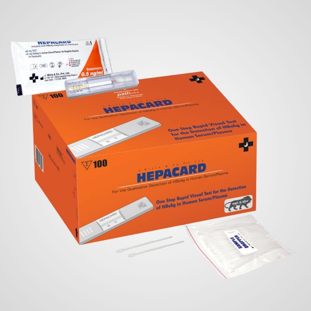 J. Mitra HBsAg Rapid Test Hepacard - Pack of 100