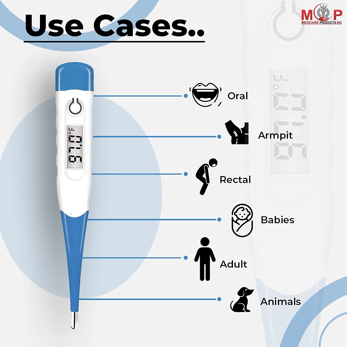 MCP Blue Flexible Tip Digital Thermometer