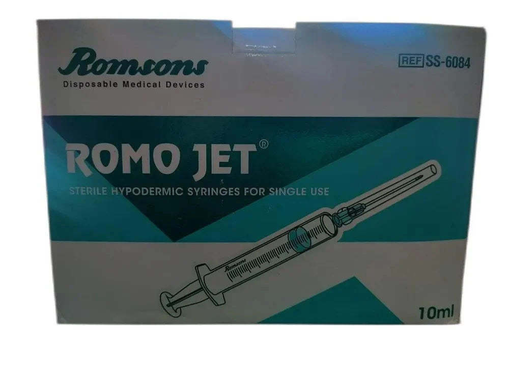 Romsons Romo Jet 10Ml Syringe With Needle - 22G x 1.5Inch Pack of 50 (SS-6084)