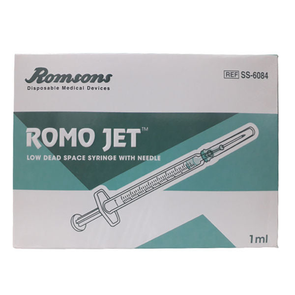 Romsons Romo Jet 20ml Syringe With Needle - 22G x 1.5Inch Pack of 25 (SS-6084)